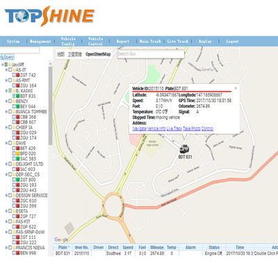 Voertuig GPS die Platformsoftware voor Protrack Coban Teltonika Queclink Bofan volgen